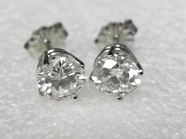 14K White Gold Diamond Stud Earrings, 1.63ctw, New