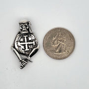Atocha Silver Coin Pendant, Pirate With Sword, NEW