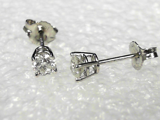 14K White Gold Diamond Stud Earrings, 0.45 ctw, New