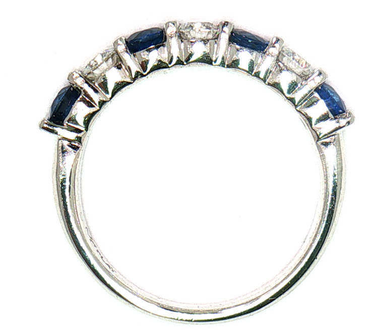 PLATINUM DIAMOND AND SAPPHIRE BAND, ESTATE