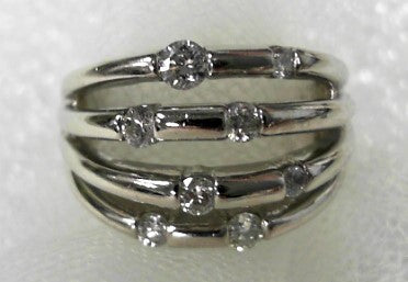 14K WHITE GOLD DIAMOND VINTAGE FASHION RING, Estate