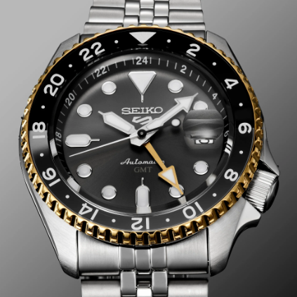 Gent's Two-Tone Seiko 5 GMT Automatic Divers Watch New SSK021