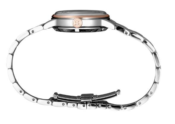 Ladys Two-Tone Rose Steel Seiko Presage Automatic Watch New SRPF54