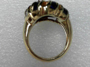 18K Yellow Gold Sapphire & Diamond Ring, Estate