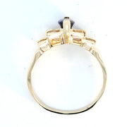 10K WHITE GOLD IOLITE RING WITH WHITE SAPPHIRES, ESTATE