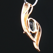 14k YELLOW GOLD BLUE TOPAZ PENDANT, ESTATE