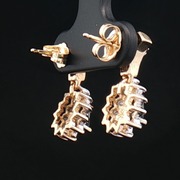 14K YELLOW GOLD SAPPHIRE DIAMOND EARRINGS, ESTATE