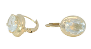 14K YELLOW GOLD AQUAMARINE LEVERBACK EARRINGS, ESTATE