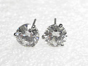 14K White Gold 2.01 ct VS2 / D Lab Created Diamond Stud Earrings, New