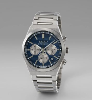 Gents Stainless Steel Seiko Essentials Chronograph Watch, New, SSB453
