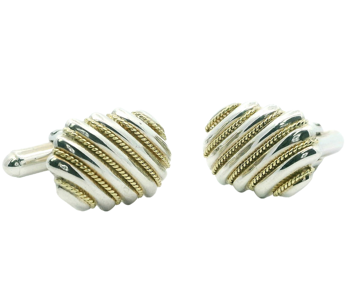 Tiffany & Co Cufflinks 18k Gold + Sterling Silver Estate
