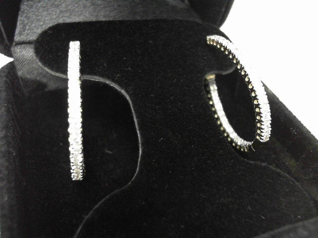 10K Yellow Gold 1.53cttw Lab Diamond Oval Hoop Earrings, New