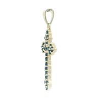 10K YELLOW GOLD CROSS PENDANT, 1.00CTW SAPPHIRES, ESTATE