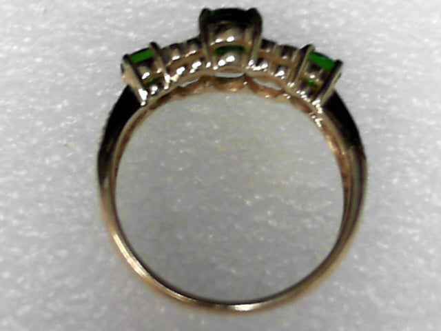 14K Yellow Gold Chrome Diopside Ring, Estate