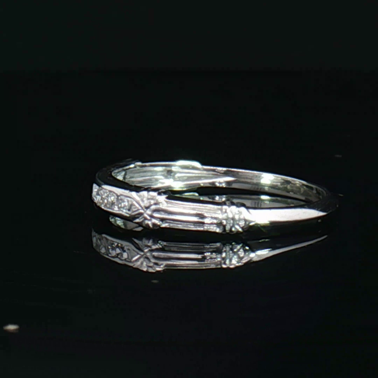 VINTAGE PLATINUM DIAMOND BAND, ESTATE