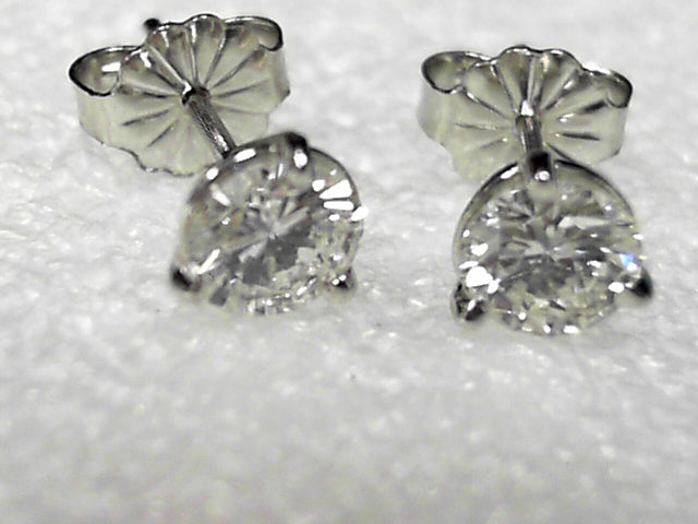 14k White Gold Diamond Studs, 0.51 ctw, New