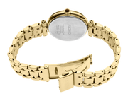 Lady's Goldtone Stainless Steel Seiko Watch Diamond Dial New SRZ536