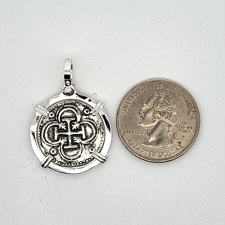 Atocha Silver Coin Pendant, 2 Reales, NEW