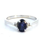 10K WHITE GOLD IOLITE RING, ESTATE
