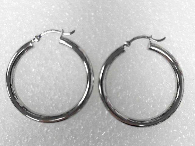 Sterling Silver 3mm Hoop Earrings, New
