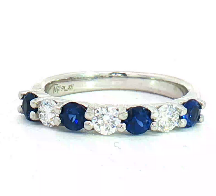PLATINUM DIAMOND AND SAPPHIRE BAND, ESTATE