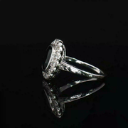 18K AND PLATINUM VINTAGE SAPPHIRE & DIAMOND RING, ESTATE