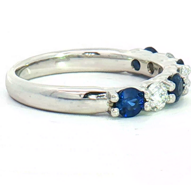 PLATINUM DIAMOND AND SAPPHIRE BAND, ESTATE