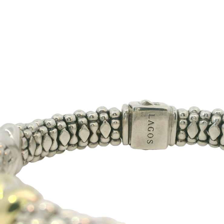 LAGOS 18K AND STERLING SILVER CAVIAR BRACELET, ESTATE