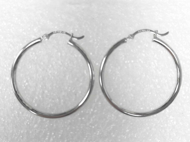 Sterling Silver 2mm Tube Hoop Earrings, New