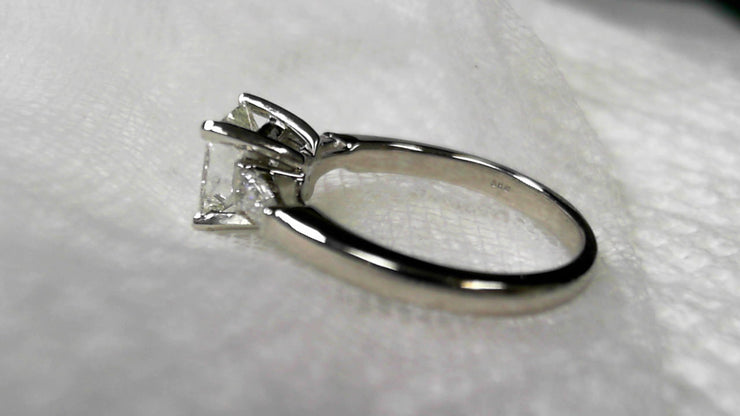 Platinum Princess Cut Natural Diamond Ring 1.09 ct VVS2 J GIA New