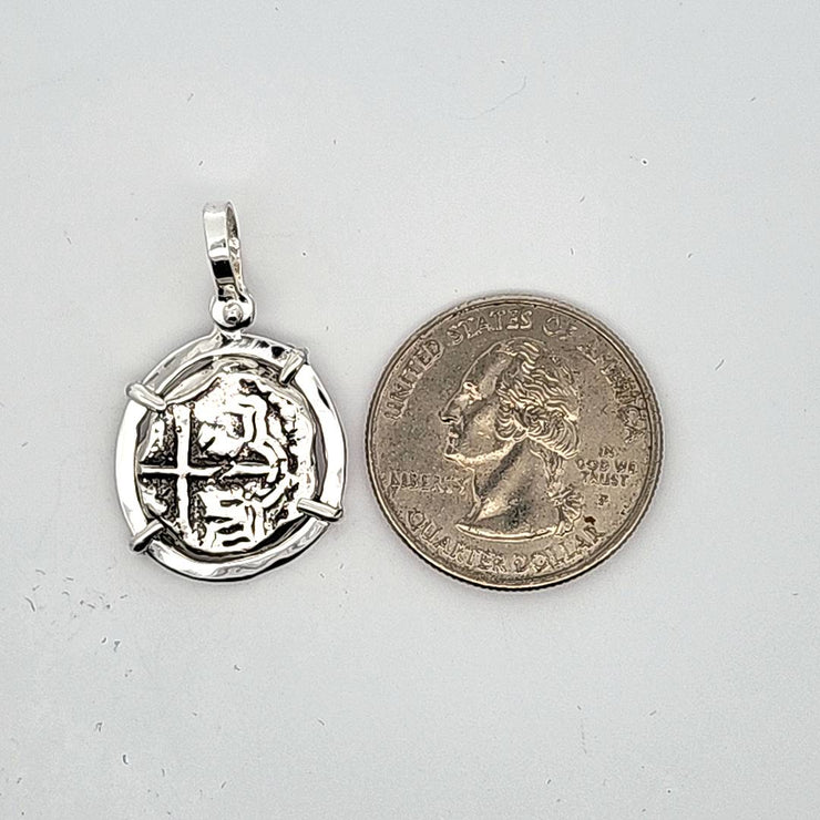 ATOCHA SILVER COIN PENDANT, NEW