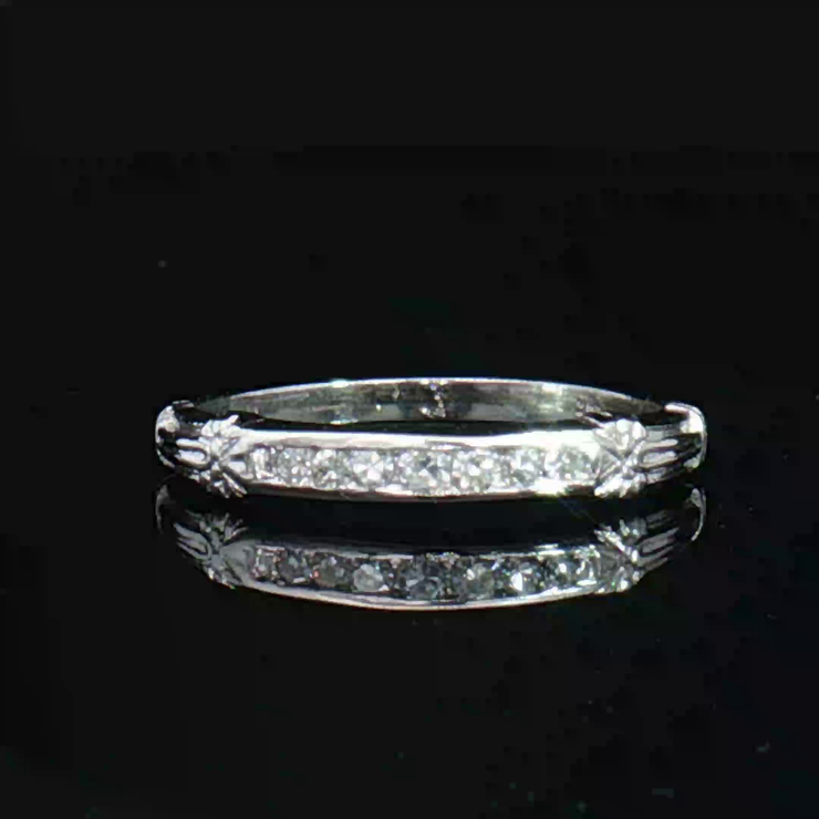 VINTAGE PLATINUM DIAMOND BAND, ESTATE