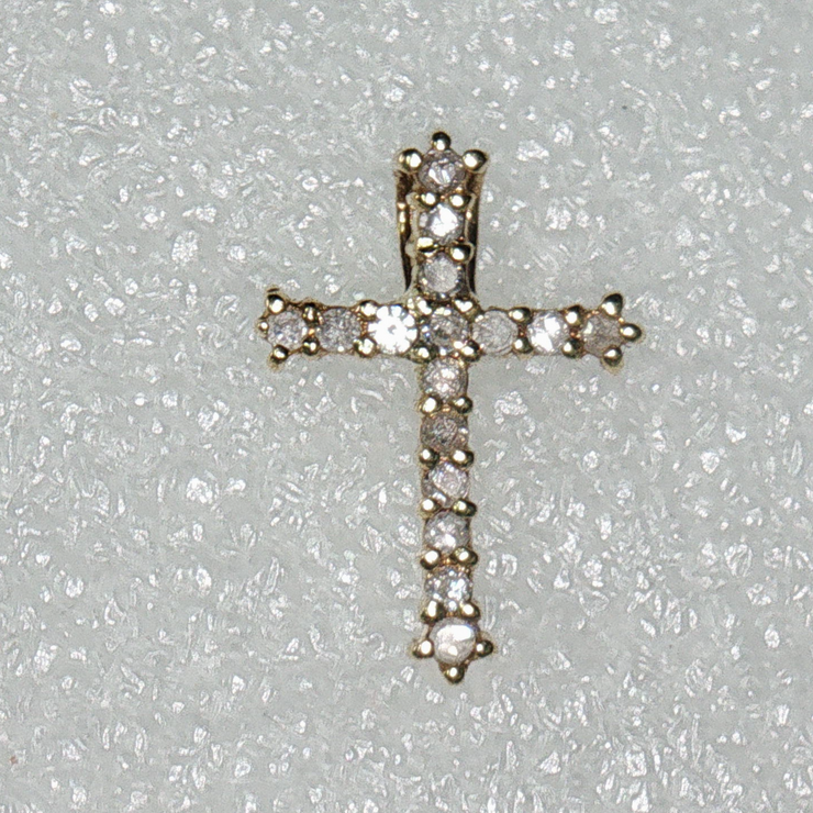 10K YELLOW GOLD DIAMOND CROSS, ESTATE