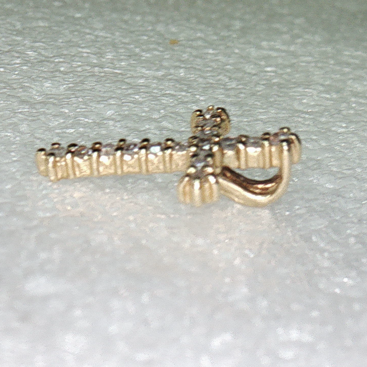 10K YELLOW GOLD DIAMOND CROSS, ESTATE