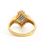 18K YELLOW GOLD INVISIBLE SET DIAMOND RING, ESTATE