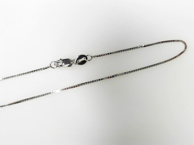14K White Gold Box Chain 16", New