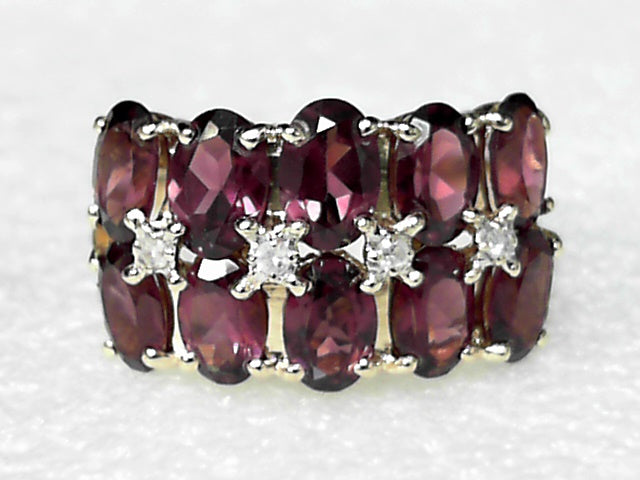 14K Yellow Gold Rhodolite Garnet Ring, Estate