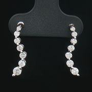 14K NATURAL DIAMOND JOURNEY EARRINGS, ESTATE