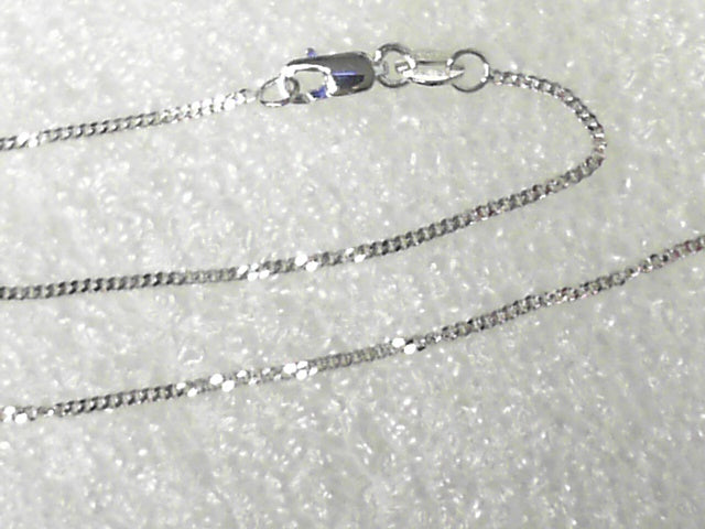 14K White Gold Gourmette Chain 16" New