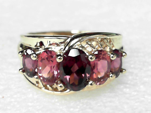 14K Yellow Gold Toermaline and Garnet Ring, Estate