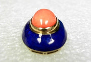 18K Yellow Gold Coral Pendant, Estate
