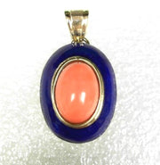 18K Yellow Gold Coral Pendant, Estate