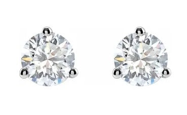 14K White Gold 2.01 ct VS1 / D Lab Created Diamond Stud Earrings, New