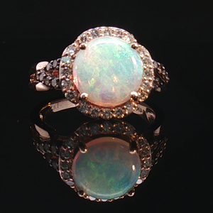 LEVIAN ROSE GOLD OPAL DIAMOND RING, ESTATE