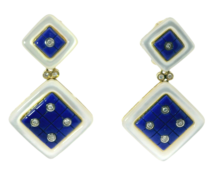 ASCH GROSSBARDT 14K YELLOW GOLD EARRINGS, ESTATE