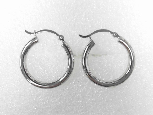 Sterling Silver 2.5mm Tube Hoop Earrings, New