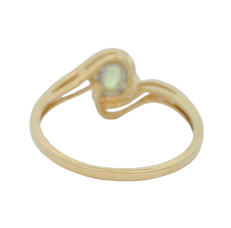 14k yellow gold peridot ring, estate