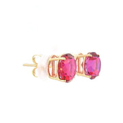 14K PINK TOPAZ STUDS, ESTATE