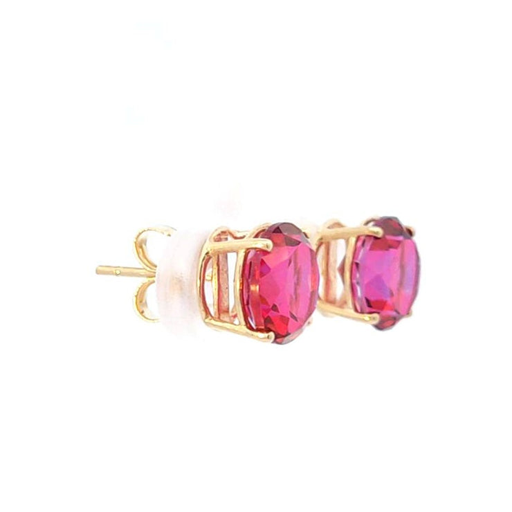 14K PINK TOPAZ STUDS, ESTATE