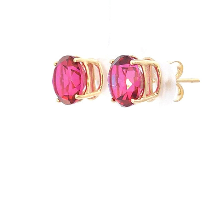 14K PINK TOPAZ STUDS, ESTATE